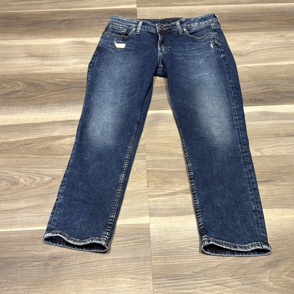 🏴 Silver Jeans Elyse Slim Crop - Blue denim size 29 - Picture 1 of 8